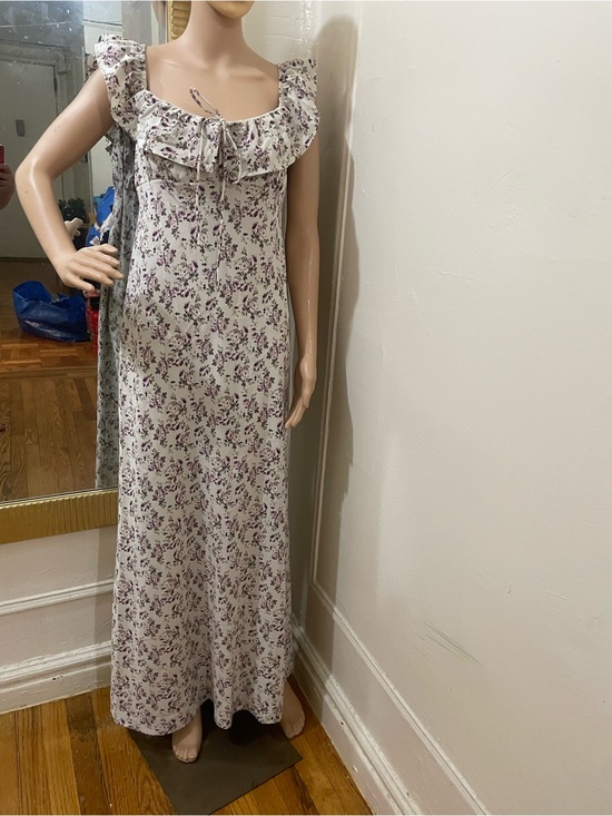 wild fable Dresses & Skirts - wild fable Cream Floral Maxi Dress with Purple Accents